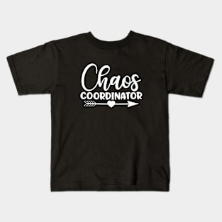 Chaos coordinator - funny teacher joke/pun (white) Kids T-Shirt